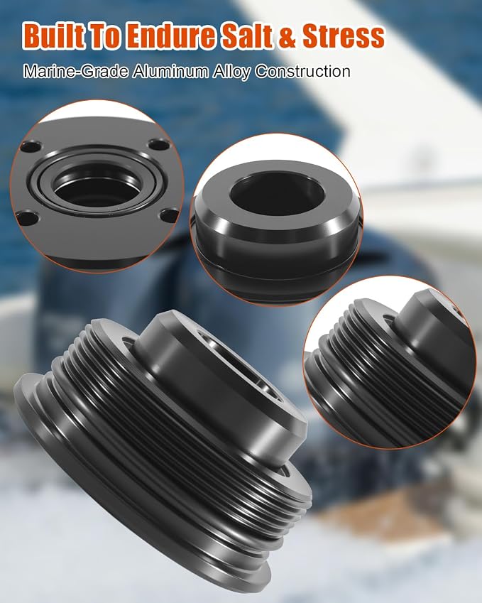 Trim Tilt Cap with Seals Fit for Yamaha Large V6 3.3L OX66 200 225 250 HP HPDI 200 225 250 300 HP F Series F200 F225 F250 F300 Replace 61A-43811-00-00, Gland with Seals End Cap Tilt Cylinder