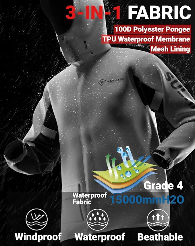 Motorcycle Rain Suit Waterproof Breathable Work Rain Jacket Pants Reflective Raincoat 2 Pieces Rainwear for Men