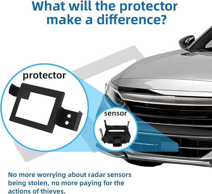 Radar Sensor Protector Compaible with Honda Accord All Models 2017-2022, Vehicle Front Radar Sensor Protection Accessory for Honda Accessories with Screws, Black