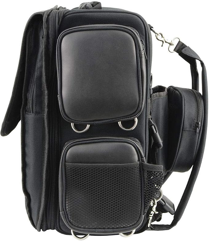 Milwaukee Leather MP8185 Large Black '4 Pocket' PVC Motorcycle Travel Sissy Bar Bag - Large