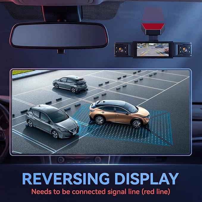 4 Channel 360° Dash Cam Front and Rear Inside Left Right, Orderich 3.16-Inch FHD 1080P IPS Dashcam Supports Night Vision, Loop Recording, 24/7 Recording Parking Mode Monitor, Reverse View