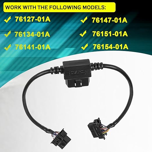 YMT 76405-01A Plug-N-Play Pass Thru Harness Clip in OBD Plug, Override Switch OBD Plug Through Harness Fit for Toyota &Ram