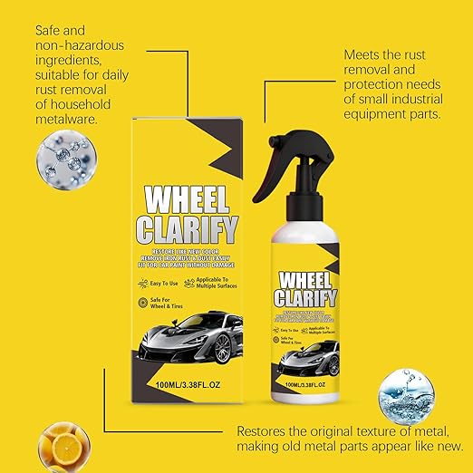 Automotive Rust Remover Spray,Multi-Functional Quick-Acting Rust Removal Spray,Rust Remover for Metal,Heavy Duty Metal Cleaner for Vehicles,Tools,Chains,Iron (2pc)