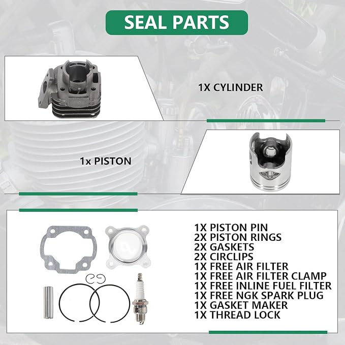 SCITOO Cylinder Piston Ring Set Replacement for 2001 2002 2003 for Polaris Sc for Ram bler 50 Engine Piston Gasket Kit 0450006 0450001