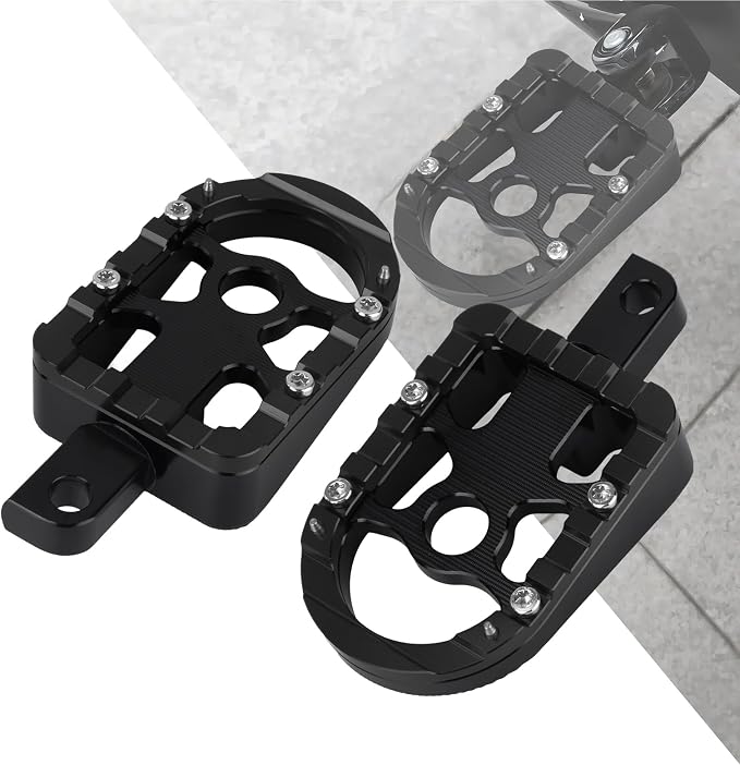 Motorcycle Floorboards Passenger Footboards Wide Foot Pegs Board Pedal Compatible with Touring Electra Road Street Glide Softail Road King Black Edge