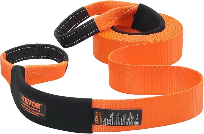 VEVOR Polyester Heavy Duty Tow Strap Recovery Kit 3" x 30 ft (MBS-36,000 lbs) Winch Strap, Triple Reinforced Loop, Snatch Strap + 2" Shackle Hitch Receiver + 3/4" D-Ring Shackles (2PCS) + Storage Bag