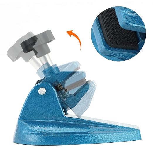 QWORK Micrometer Stand with Double Non-Slip Clamping Pad, 2 Pack Painted Cast Iron Base Micrometer Stand for Micrometers Up to 4"