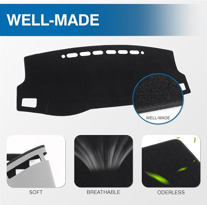 KUST Black Dash Cover for Toyota Corolla 2014-2017 2018 Left Hand Driving Dashboard Cover Non-Slip Center Console Dash Cover Interior Accessories for Corolla Custom Fit Dash Mat No Glare