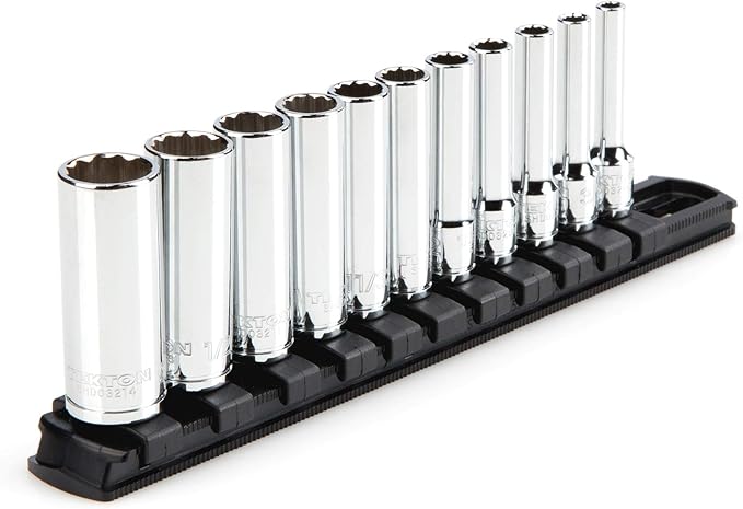 TEKTON 1/4 Inch Drive 12-Point Socket Set, 11-Piece | SHD90107