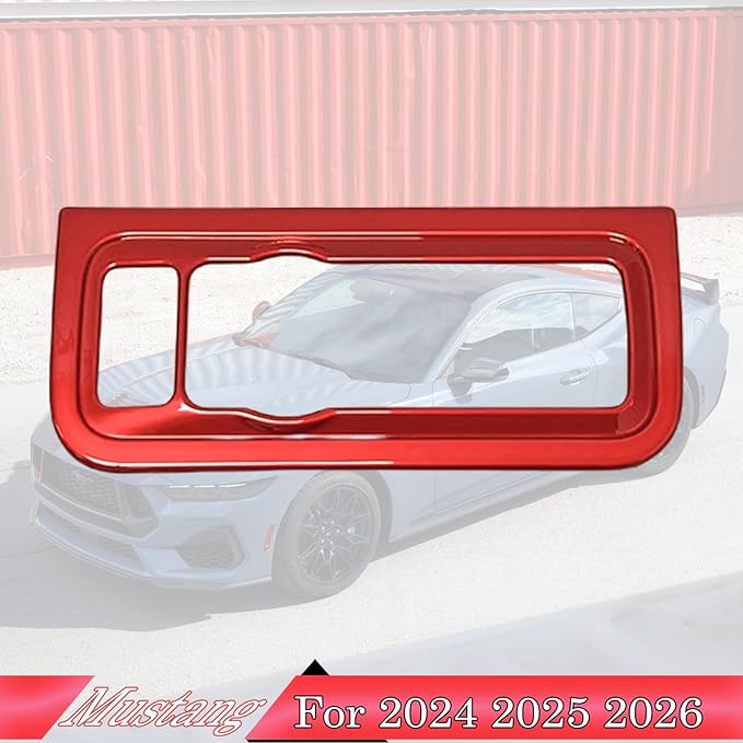 MUXEE Headlight Switch Cover，for Ford Mustang 2024 2025 2026，Car Headlight Switch Buttons Panel Cover Trim - Wine Red Sport Interior Set Accessories
