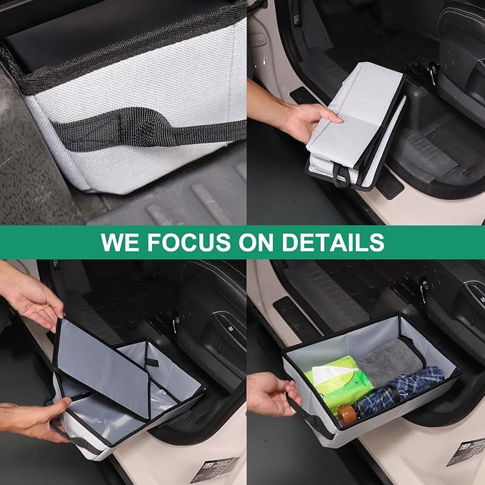 Compatible with Ineos Grenadier 2020-2026 Under Seat Storage Tray, Customized Oxford Cloth Driver Passenger Underseat Hidden Organizer Tool Box with Anti-Slip and Handle (Gray)