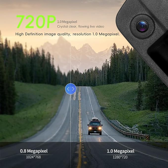 Tailgate Handle Backup Camera for Dodge Ram 1500 (2009-2017), Ram 2500 3500 (2010-2017) Night Vision Wide Angle Parking Assist Reversing Camera, HD Reverse Rear View Camera (RCA Connector)