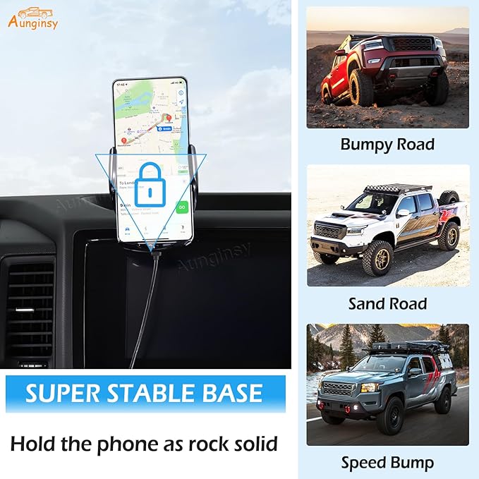 Aunginsy Car Phone Mount Compatible with Nissan Frontier 2022-2024 Center Console Phone Holder Dash Panel Mobile Phone Bracket Universal Cell Phone Navigation Stand Fit All Smart Phones Accessories
