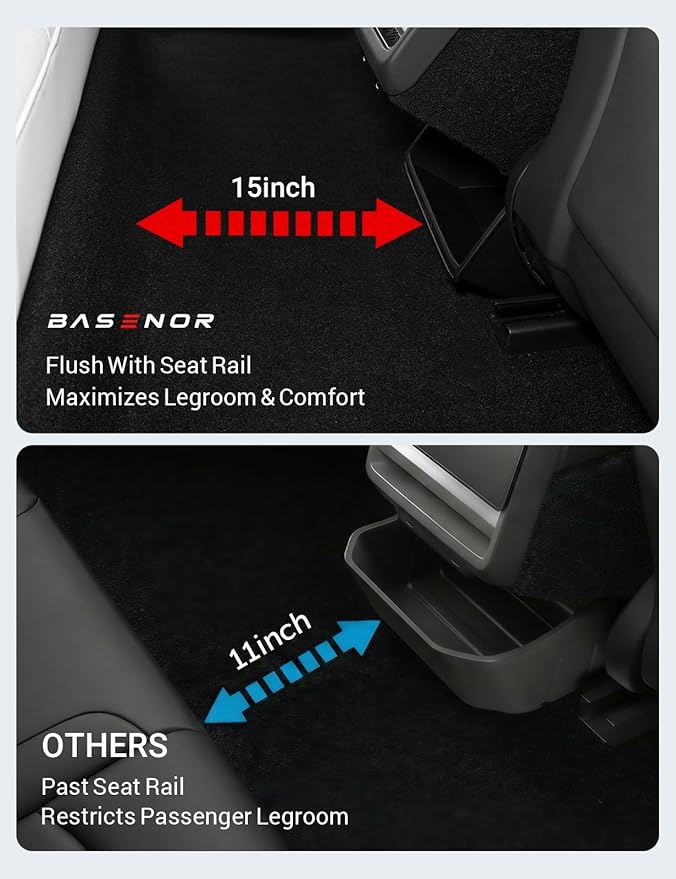 BASENOR 2024-2026 Tesla Model 3 Highland Sunglasses Holder and Rear Center Console Organizer