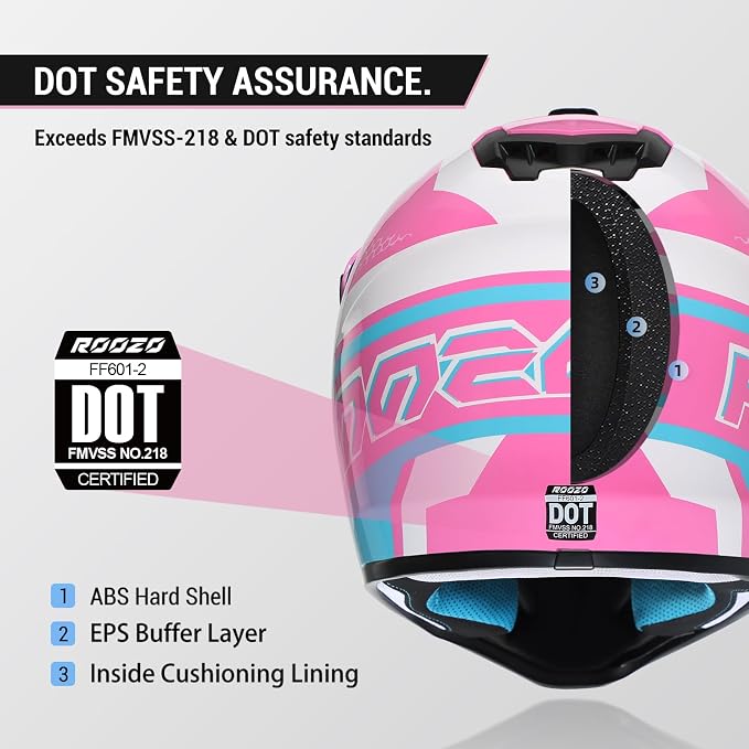 Youth Dirt Bike Helmet DOT Approved, Kids Motocross Full Face Helmet with Adjustable Goggles Riding Gloves & Storage Bag, Off-Road Sport Gear Set for Boys Girls ATV UTV
