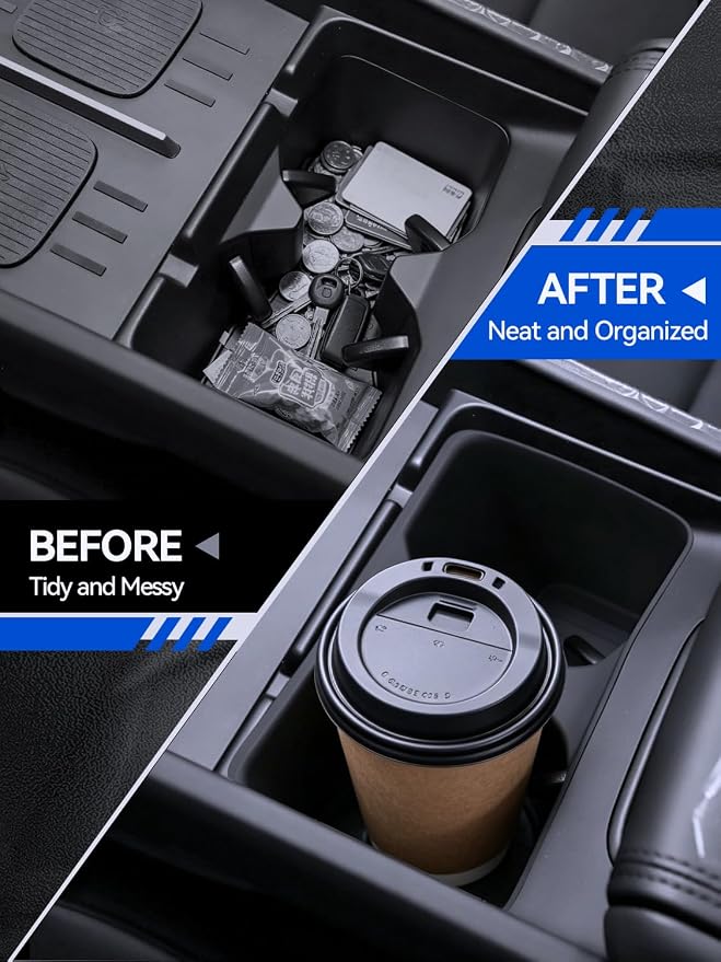 for Santa Fe Cup Holder 2024 2025 2026 Santa Fe Hybrid Accessories 5 Pcs Set Center Console + Second Door + Third Row Cup Holder Insert