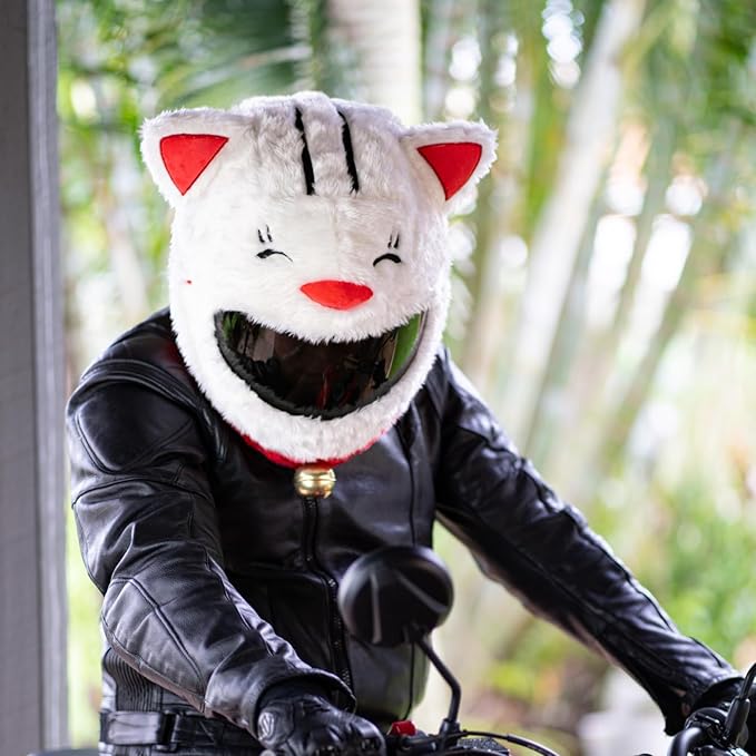 MotoLoot Helmet Cover for Motorcycle Helmet, Fun Rides and Gifts (Cover Only. Helmet Not Included) - Lucky Cat