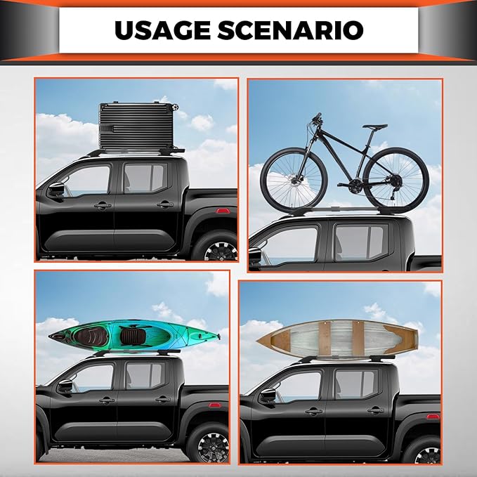 ECOTRIC Roof Rack/Rail Crossbar Compatible with 2005-2022 Nissan Frontier 4 Door Adjustable Aluminum Luggage Cargo Carrier