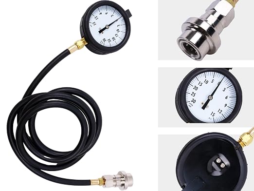 TU-32-6 6.6L Diesel Fuel Pressure System Test Kit Compatible with GM Duramax Diesel Engines, with 6-ft Hose and 3-1/2" Gauge, 30 inHg~15 PSI