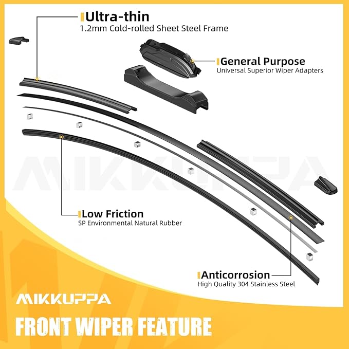 MIKKUPPA 26"+16"+14" Windshield Wiper Blades Replacement for 2016-2021 Hyundai Tucson, Front & Rear Wiper Blades Set, Durable Stable Quiet All Season (Pack of 3)