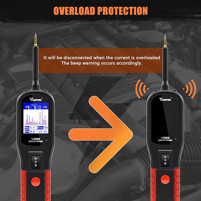 VDIAGTOOL V200 Automotive Circuit Tester, Power Circuit Probe Tool, 12-24V Electrical Short Open Breaker Circuit Finder, AC/DC Current Resistance, Duty Cycle, & 20FT Extension Cord, for 99% Cars