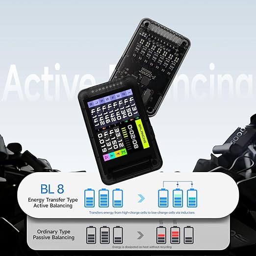 ISDT BL8 LiPo Battery Tester 2S-8S Smart Active Balancer XH2.54 Cell Voltage Tester for RC Batteries with High-Precision Color Screen App and Remote Control
