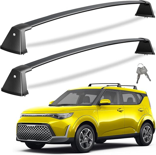 Tuyoung 220lbs Lockable Roof Rack Cross Bars Compatible with Kia Soul 2020 2021 2022 2023 2024 2025 Without Side Rails, Aluminum Roof Rails Crossbars Cargo Bars Luggage Carrier Black Accessories