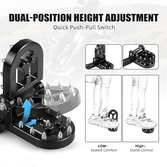 NICECNC Black Adjustable Rear Brake Pedal Compatible with Husqvarna 901 Norden 901/901 Expedition 2022-2025, Compatible with KTM 790 890 Adventure/R/S/Rally 2021-2025, 890 SMT 2023-2025
