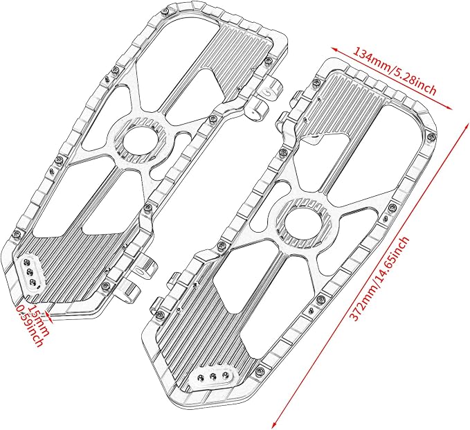 Motorcycle Driver Floorboards Front Footboards Pedal Offroad Rider Foot Pegs Fit for Harley Touring Road King Road Glide Electra Glide Street Glide Softail Dyna (Blue Edge)