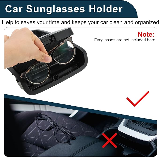 Car Sunglasses Case for Volkswagen Jetta/for Vento MK6 2011-2014 Eyeglasses Holder Storage Box ABS Black 1 Pc