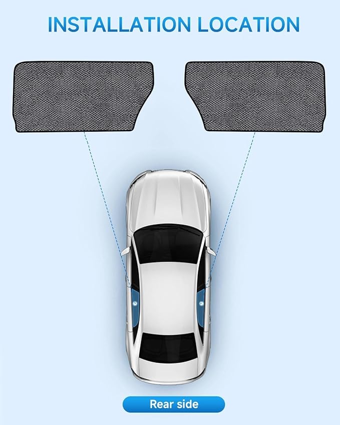 Car Window Shades for Toyota Sienna(2013-2018), 2-Pack Rear Window Sun Shades for Baby – Breathable Mesh, UV & Heat Blocker, Privacy Protection for Camping, Travel, Sleep & Nursing