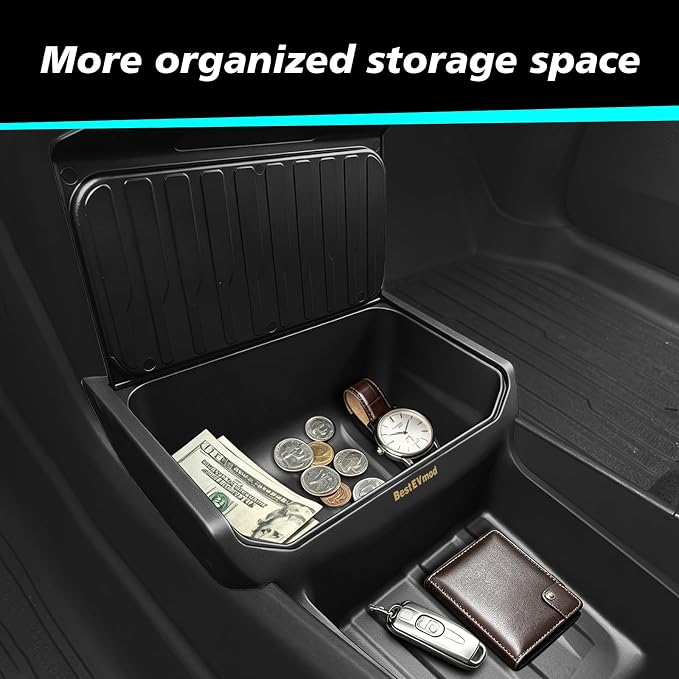 BestEvMod Lower Center Console Organizer Compatible with 2026 2025 Tesla Model Y Juniper | Standard Version | Accessories Under Screen Storage Organizer Insert Tray Interior Storage Insert Tray TPE