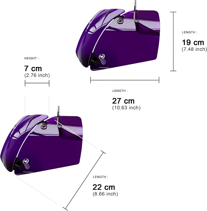 Side Wings Wind Air Deflector Fairing Fit for Harley 2024-2026 CVO Road Glide ST FLTRXSTSE 2024-2026 Road Glide FLTRX 2023-2025 CVO Road Glide FLTRXSE (Purple)