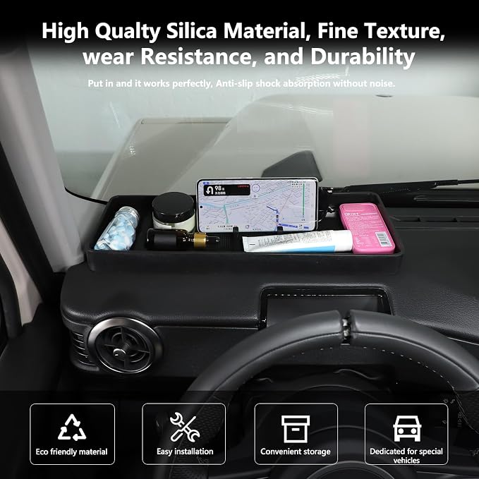 Car Center Console Dashboard Storage Tray Compatible with Ineos Grenadier 2020-2024 Non-Slip Dashboard Storage Tray Interior Storage Box Car Silicone Storage Tray