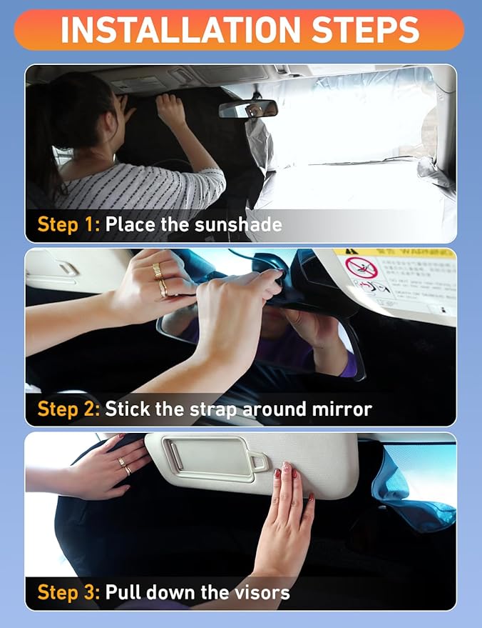 EcoNour Windshield Sunshade Compatible for Dodge Journey 2009-2018 2019 2020, Sun Visor for Front Windshield & Window Sun Shade Cover, UV Heat Blocker & Protector, Car Accessories