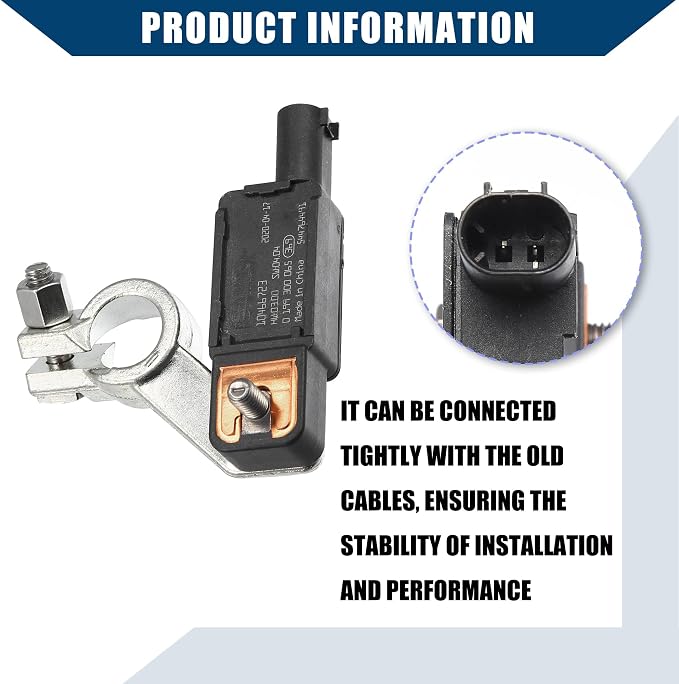 No.68318616AC / Battery Current Sensor for Chrysler Pacifica 2019-2022 for Jeep Compass 2018-2022 / Front Battery Voltage Temperature Sensor/Durable Metal / 1Pcs Black