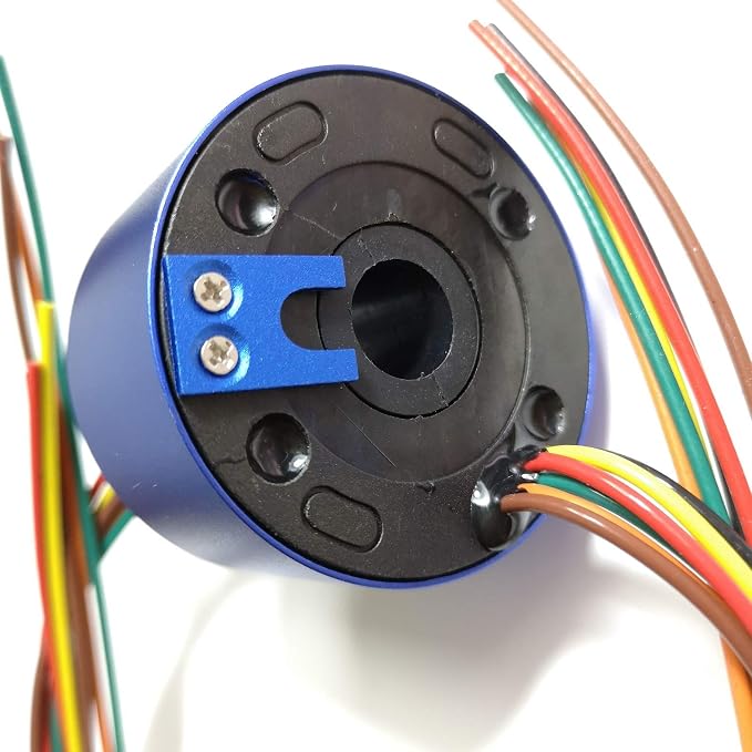 Taidacent Slip Ring Rotary Electrical Contact 2/4/6/12 Wire Collector Ring Conductive Electric Motor Rotating Connector (6 Wire 10A Inner Hole 12.7mm OD 54mm)