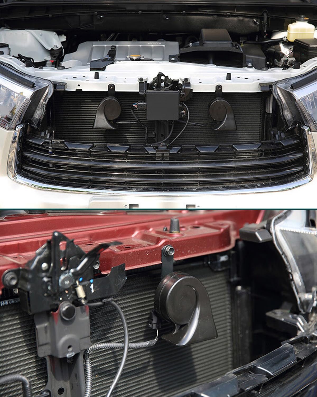 Car Horn Kit for Ford Chevrolet Tesla Jeep Ram GMC,12V Loud Waterproof Auto Horn, High Low Dual Tone 126Decibel, Replacement for Ford (1 Connector)