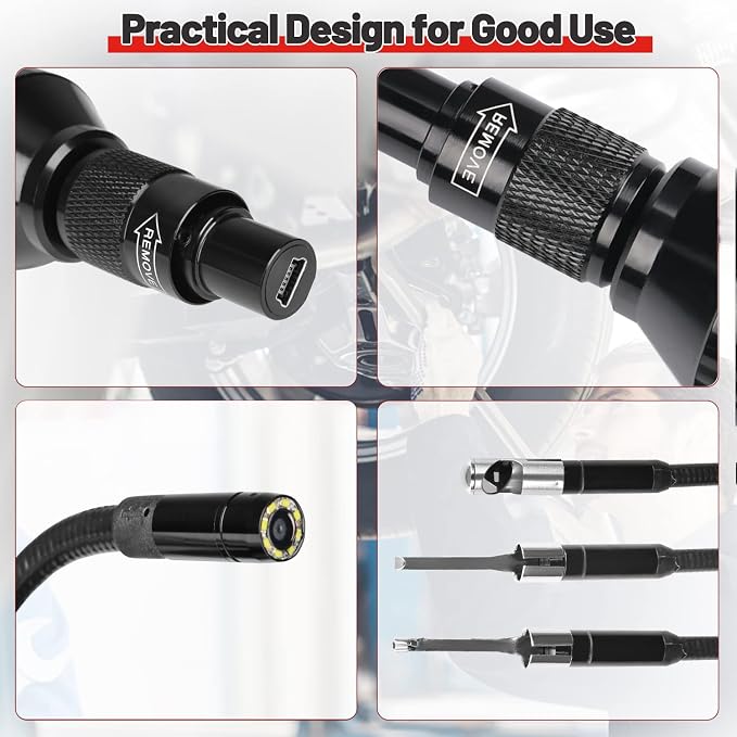 Autel MaxiVideo MV108S Borescope Inspection Camera, 2026 Endoscope with 8.5mm Waterproof Image Head, Work w/All Autel Scanners MK808 MX808 MX900 MK900