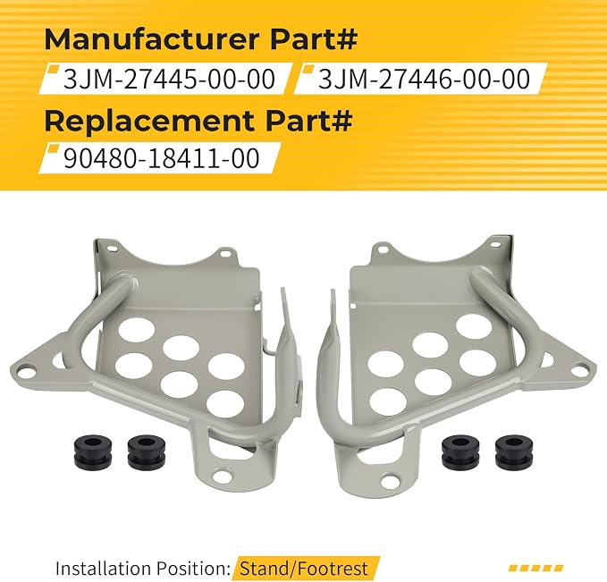 M MATI Left and Right Footrest Heel Guard Plate Kit for Yamaha B-Laster 200 YFS200 1990-2006 3JM-27445-00-00 3JM-27446-00-00
