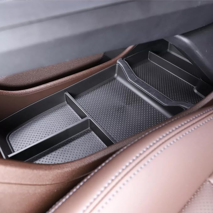 Compatible with BMW X1 U11 Auto Center Armrest Console Organizer Holder + Lower Console Organizer Tray Organizer Cover Trim Storage Box Container Box TPE for BMW X1 U11 2023-2025