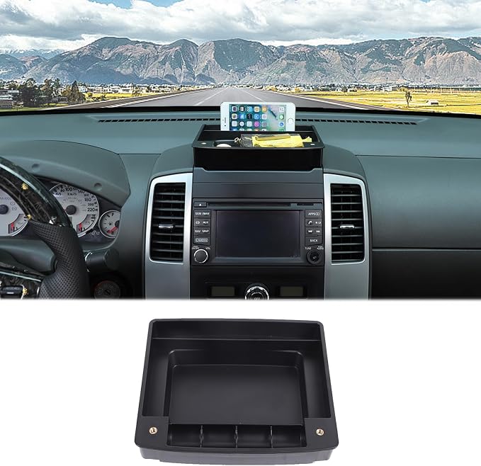 Dash Organizer Tray Compatible with Nissan Frontier 2009-2017,ABS Car Dashboard Storage Box Organizer Holder Tray Interior Accessories (Style-A)