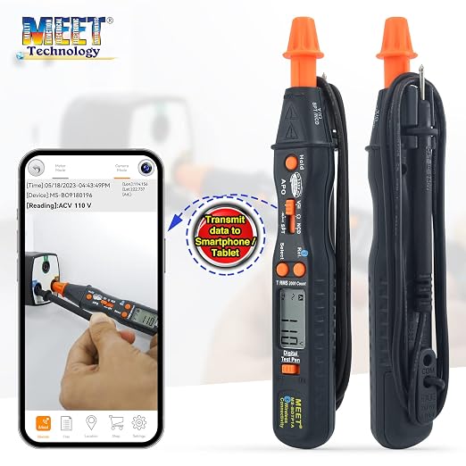 Meet Pen Type Smart Multimeter, 2000 Counts Auto-Ranging with NCV Detection, New NCD ＆ SPT Non-Contact Voltmeter Sensor, Pen Test for DC AC Voltage, Resistance, Diode Continuity