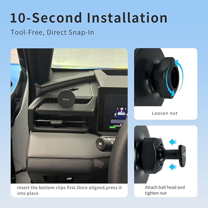 Car Phone Mount for Toyota RAV4 2026,Vehicle-Specific Magnetic Driver-Side Air Vent Phone Holder,MagSafe Compatible 360° Rotating Cell Phone Mount for Hands-Free Driving,RAV4 Interior Accessories