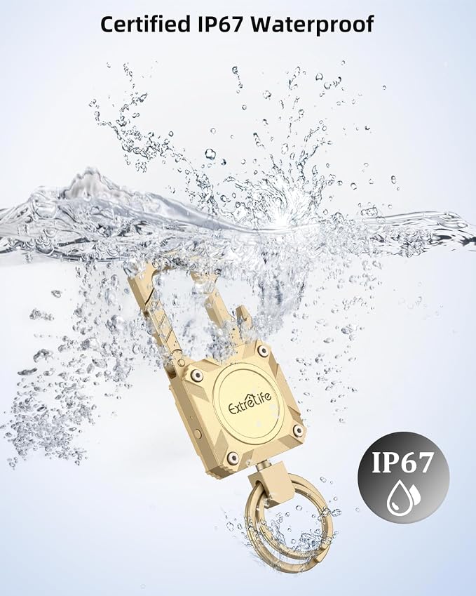 ExtreLife Keychain, Works with Apple Find My, Bottle Opener, Carabiner Car Key Chains with Gps Tracker