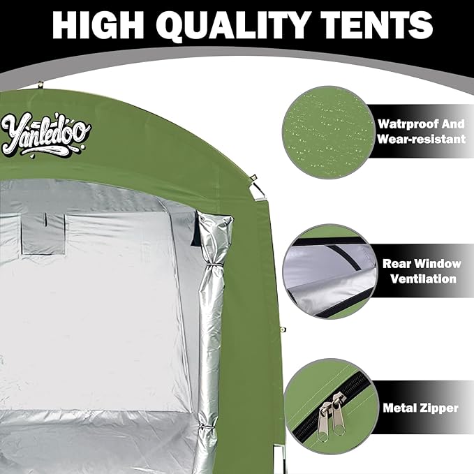 Waterproof Portable Bike Storage Tent with Extended Width for 3-5 Bikes, Clips Easy Setup Outdoor Bike Tent, Bicycle Shelter for Motorcycle, Garden Tools, Lawn Mower, XXL Bike Shed, Green