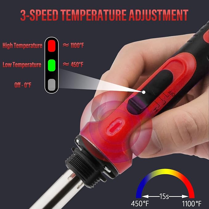 150W Plastic Welder Kit, 3-Speed Temperature Control Plastic Welding Kit, Professional Plastic Weld Tool With 70pcs Welding Rods,3Tips,Portable Plastic Repair Kit For Car Bumper,Kayak Repairs (Red) | Plastic Weld With 3 Tips, 70pcs Rods, Portable Bumpe...