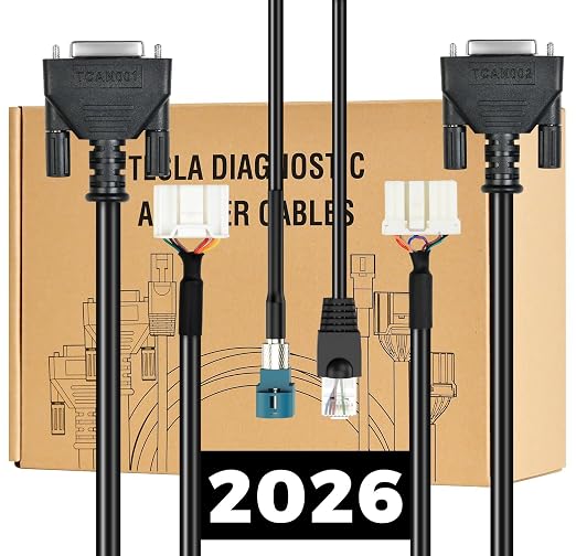 Autel Original Tesla Diagnostic Cable Set, 3PCS Test Cord for Tesla-S & X, OBD2 Diagnostic Test Cable Adapter for MaxiSys MaxiSYS 909/919/908SPro/Elite/Elite II/Ultra (3PCS)