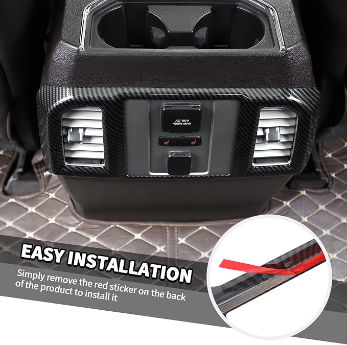 Jimen Fit for Ford F150 2015-2020, 16PCS Interior Trim Kits - Center Console Dashboard Cover, AC Control Panel, Volume Adjust Panel, Dash Side Air Vent Cover Trim (Carbon Fiber)