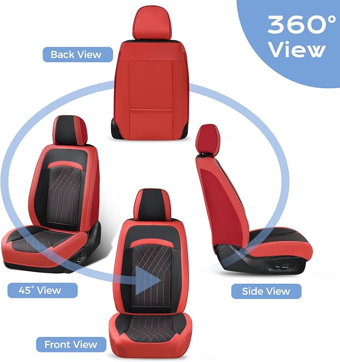 FLORICH Car Seat Covers Front Seat, Leather Seat Covers for Cars, Car Seat Protector Waterproof, Universal Automotive Seat Covers, Front Car Seat Cover Fit for Most Sedans SUV Pick-up Truck